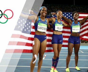 USA Women's 4x100m Relay wins gold