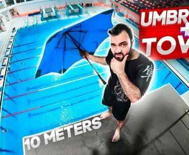 Jumping with an UMBRELLA from a huge tower