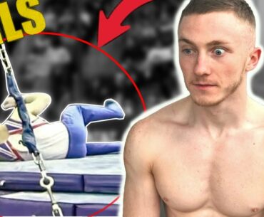 REACTING TO MY GYMNASTICS 'FAILS / WIPEOUTS' | Nile Wilson
