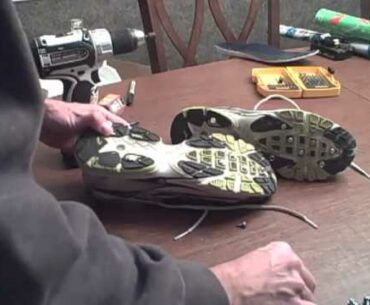 DIY studded ice running shoes