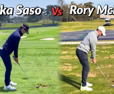 YUKA SASO GOLF SWING - VS - RORY MCILROY GOLF SWING - 2021 - SLOW MOTION 4K