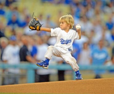 Preschooler throws first pitch at MLB game - Baseball Kid Christian Haupt  www.cathy-byrd.com
