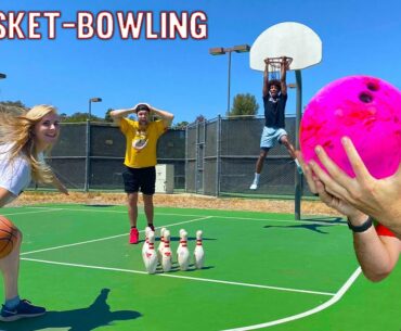 BASKETBALL BOWLING! *Long Distance TRICKSHOT Challenge*