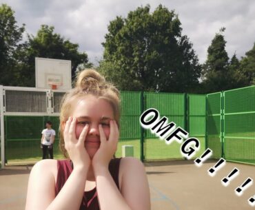 Football challenges with best friend and girlfriend