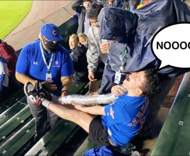 Wrigley Field security was NOT HAPPY about this