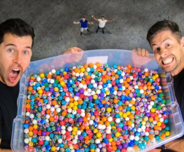 DROPPING 5000 BOUNCY BALLS from WAREHOUSE ROOF!