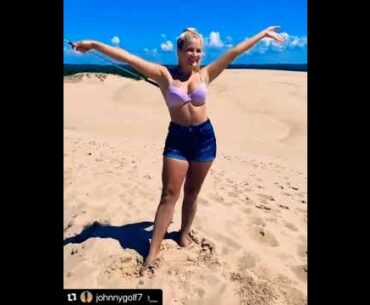 Golf babe on beach #golfshort #golfshorts #golfbabes