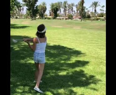 Bella’s first golf lesson