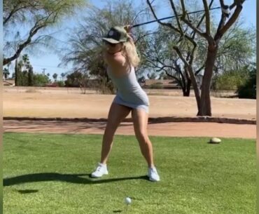 Play a hole with me! Paige Spiranac golf swing #golf #shorts #golfgirls