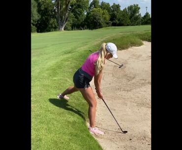 bunker shot eassy ... #golfgirl #bunkershot #short #golftrickshot   | GOLF#SHORT