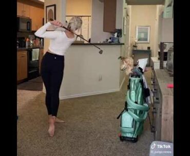Paige spiranac golf at home , golf tik tok moment #golf #shorts #paigespiranac #golfswing