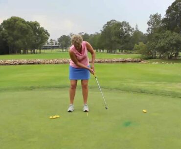 #12 The Lady Golf Teacher Web TV: Putting Drill to Assist Your Follow Through