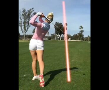 🤩 her swing is beautiful, as is she #golf #shorts #golfswing #golftrickshot     | GOLF#SHORT