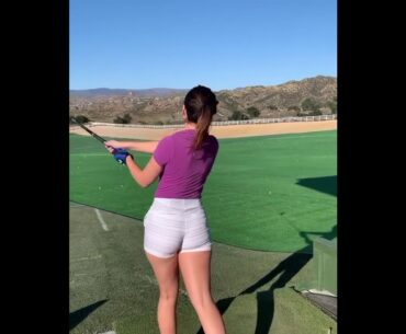 very nice swing #golfswing #golfgirl #golftrickshot #short    | GOLF#SHORT