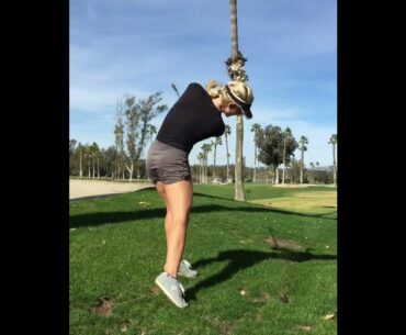 Super short golf swing  #golf #shorts #golftrickshot      | GOLF#SHORT