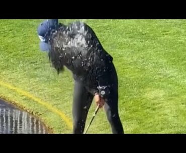 Golf save par 🥈🥈 #golftrickshot #golf #shorts #golfswing