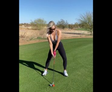Paige spiranac flop shot skill #golf #shorts #paigespiranac #flopshot     | GOLF#SHORT