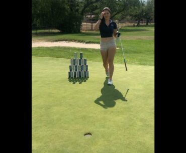 My favorite way to practice sand shots//🍻⛳️  #golf #shorts #golfswing #golfgirl    | GOLF#SHORT