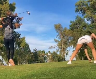 beauty golfer trick shot  ❤️❤️ #golf #shorts #golfgirl      | GOLF#SHORT