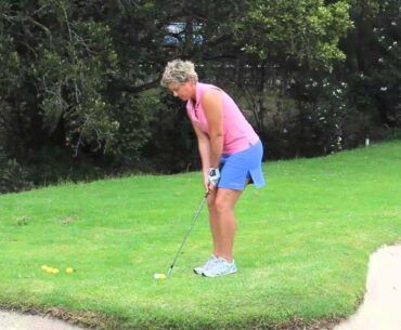 #11 The Lady Golf Teacher WebTV: Hip Turn for Pitching Over Bunker