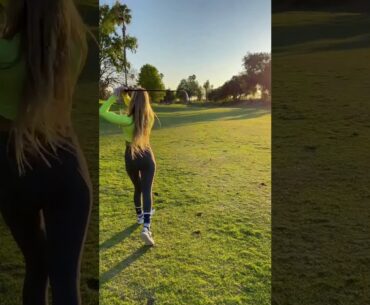 Sunset golf is pretty cool! 🙌🙌 #golf #shorts #golfswing #golftrickshot    | GOLF#SHORT