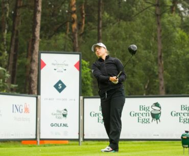 Steph Kyriacou stays on -6 to share the lead at the midway point in Holland