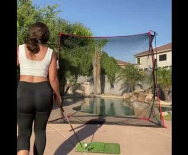 You’re amazing 🤩 golfer girl swing beauty  #golftrickshot #golf #shorts #golfgirl    | GOLF#SHORT