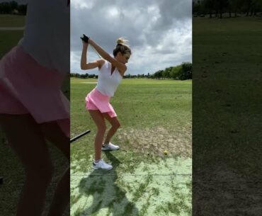 3 wood golf swing with girl  #golf #shorts #golfswing #golfgirl #golfbabes    | GOLF#SHORT