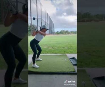 That Swing with outfit omg! | Golf ladies  | Golf lady  | Golf Shorts | #Shorts