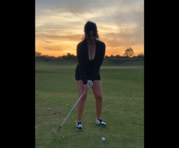 Such a sweet face!   #golfbabe #swing #trickshot  | GOLF#SHORT
