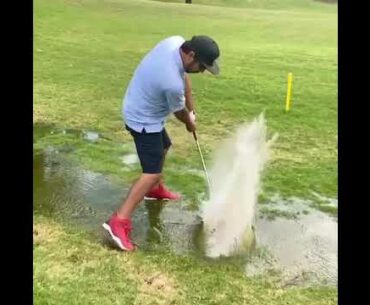 etting soaked to save triple, a tradition unlike any other 🙄🙄 #golf #shorts     | GOLF#SHORT