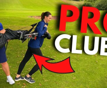 BEGINNER Golfer Girl Uses A GOLF PRO'S Clubs!?