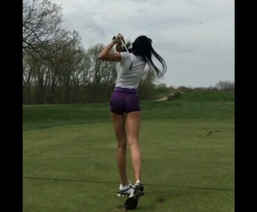 Not a bad swing.  #golf #shorts #golfswing #golfgirl      | GOLF#SHORT