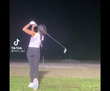 Fade , draw , straight shot #girltrickshot #golfswing #beauty