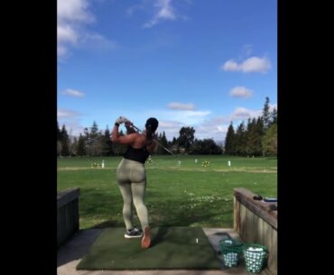 9 iron golf shot ... #golfswing #golf #girlgolftrickshots #beauty    | GOLF#SHORT