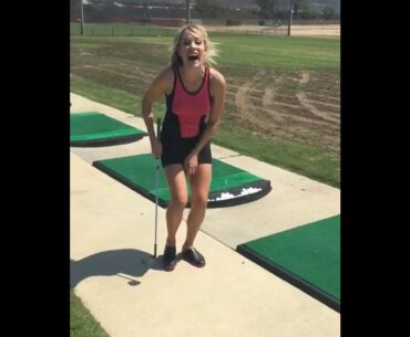 Paige Spiranac golf trick shot funny 😂😂😂😂😂