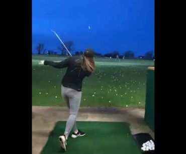 Female golf swing, funny golf moment 😅😅 #golf #shorts #golfswing #golftrickshot
