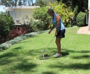 #19 The Lady Golf Teacher Web TV: Chipping Drill in Your Backyard