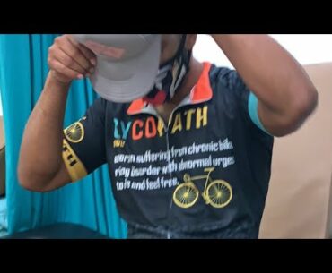 Amputee triathlete doing strength & conditioning using blood flow restriction program