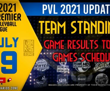 PVL 2021 OPEN CONFERENCE TEAM STANDINGS as of July 19, 2021 | GAME RESULTS TODAY | GAMES SCHEDULE