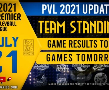 PVL 2021 OPEN CONFERENCE TEAM STANDINGS as of July 21, 2021 | GAME RESULTS TODAY | GAMES SCHEDULE