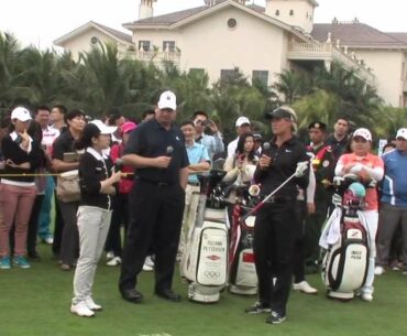 Feng Shanshan, Inbee Park & Suzann Pettersen Golf Clinic  - World Ladies Championship 2013