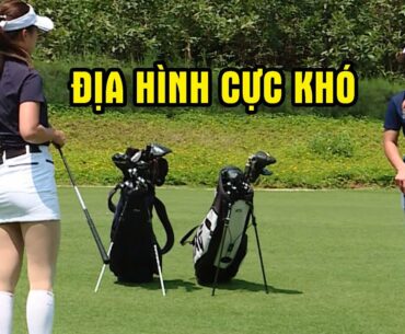 Đánh sang trái khi setup bóng ở vị trí thấp hơn chân    | GOLF#SHORT