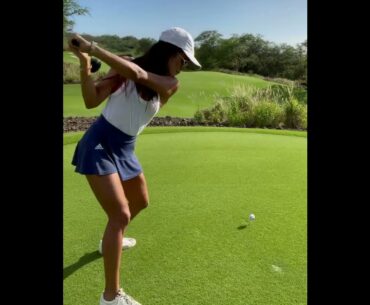 Amazing Golf Swing you need to see | Golf Girl awesome swing | Golf shorts |  Maria Alvarez