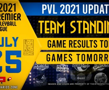 PVL 2021 OPEN CONFERENCE TEAM STANDINGS as of July 25, 2021 | GAME RESULTS TODAY | GAMES SCHEDULE
