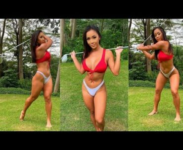golf girls amazing golf swing