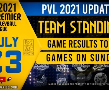 PVL 2021 OPEN CONFERENCE TEAM STANDINGS as of July 23, 2021 | GAME RESULTS TODAY | GAMES SCHEDULE
