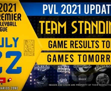 PVL 2021 OPEN CONFERENCE TEAM STANDINGS as of July 22, 2021 | GAME RESULTS TODAY | GAMES SCHEDULE