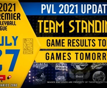 PVL 2021 OPEN CONFERENCE TEAM STANDINGS as of July 27, 2021 | GAME RESULTS TODAY | GAMES SCHEDULE
