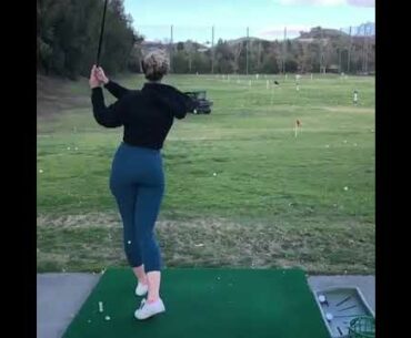 Looking great! Nice swing by the way #golf #girl #golfswing  #shorts
